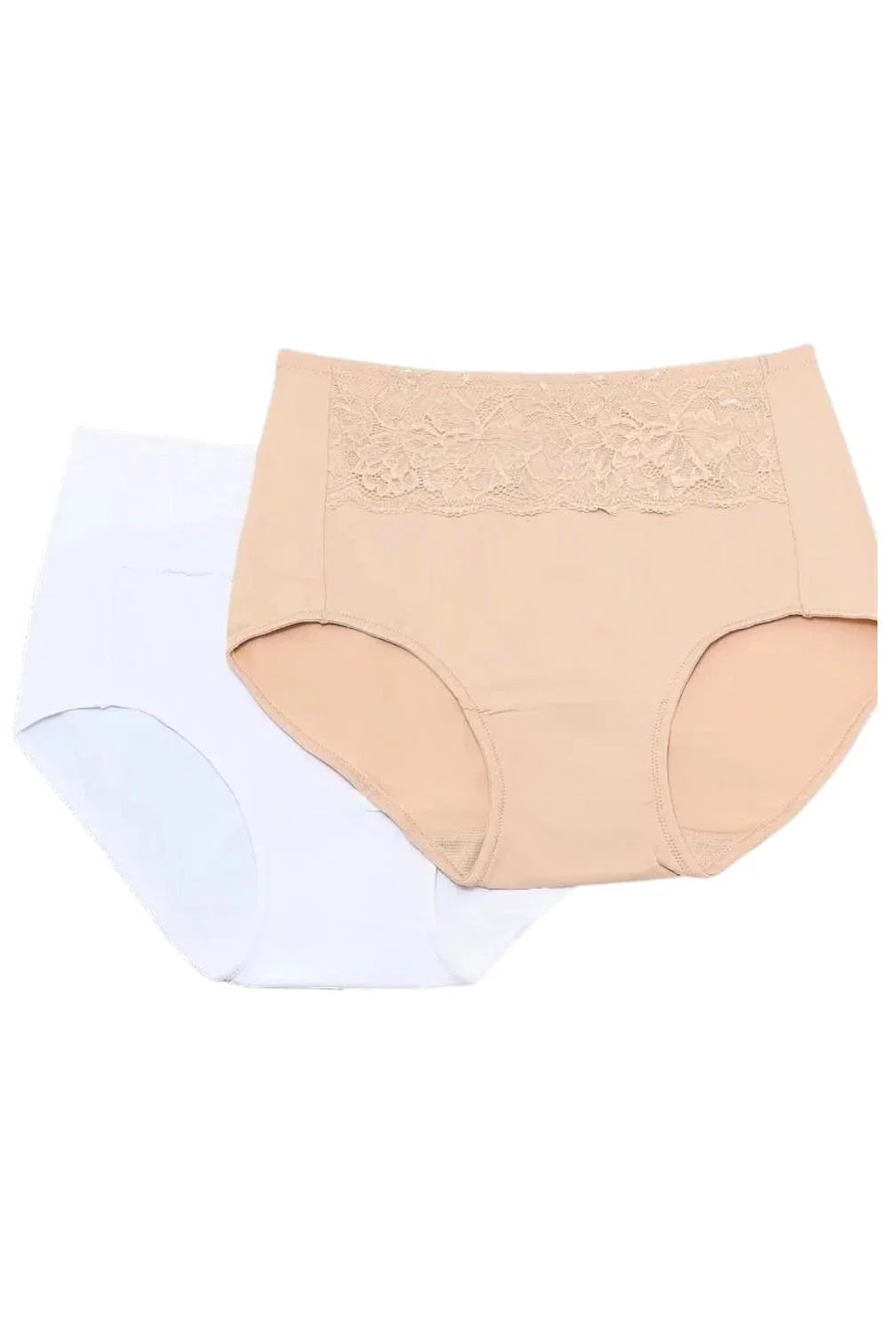 Breezies Women's 2-pack Set Natural Curves Full Brief Panty Basic - Regular